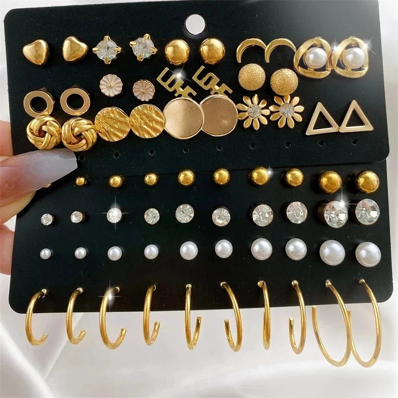 Vintage Crystal Stud Earrings