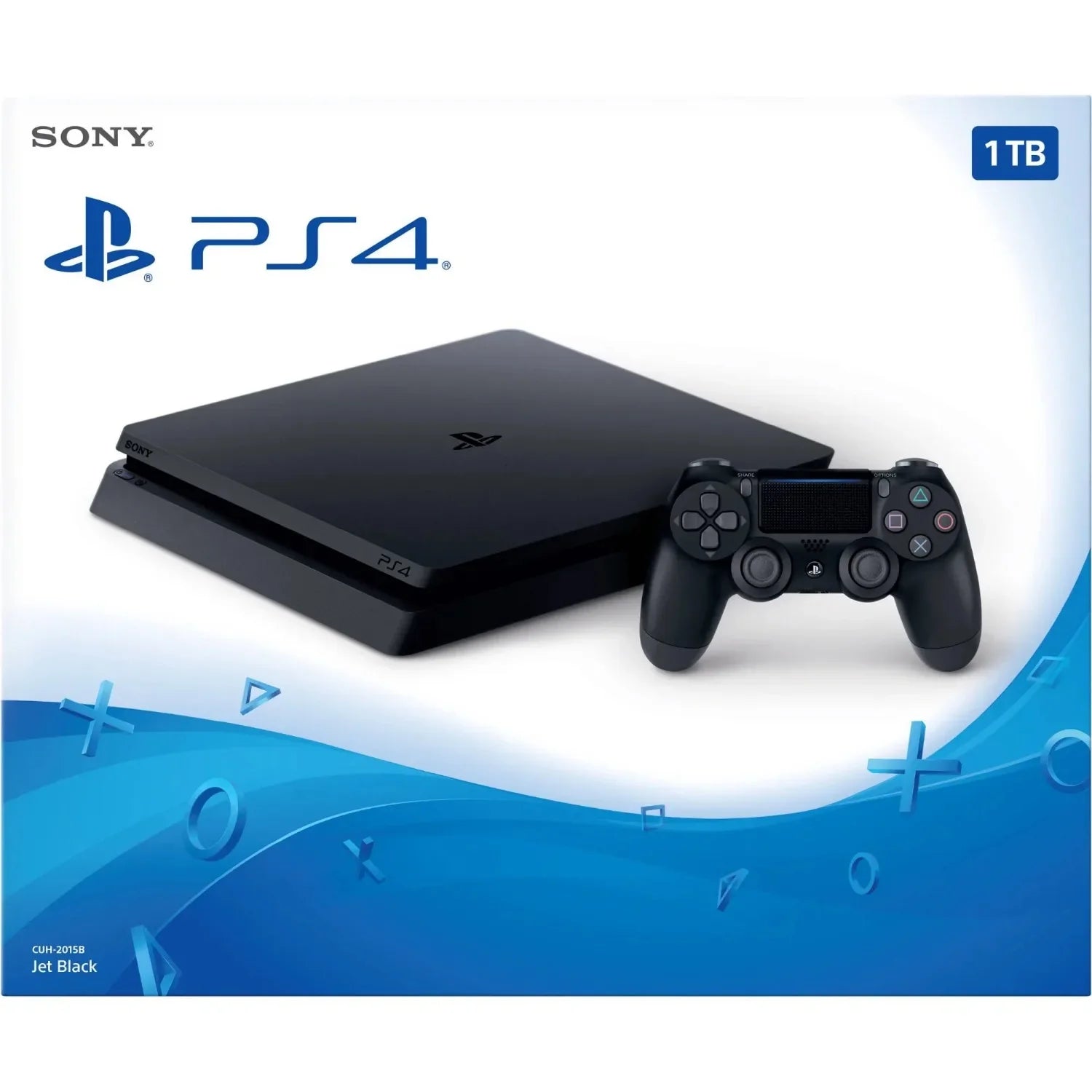 Gaming Console - Sony PlayStation 4 Slim 1TB Black with DualShock 4 controller, ideal for smooth gameplay and classic gaming experiences.