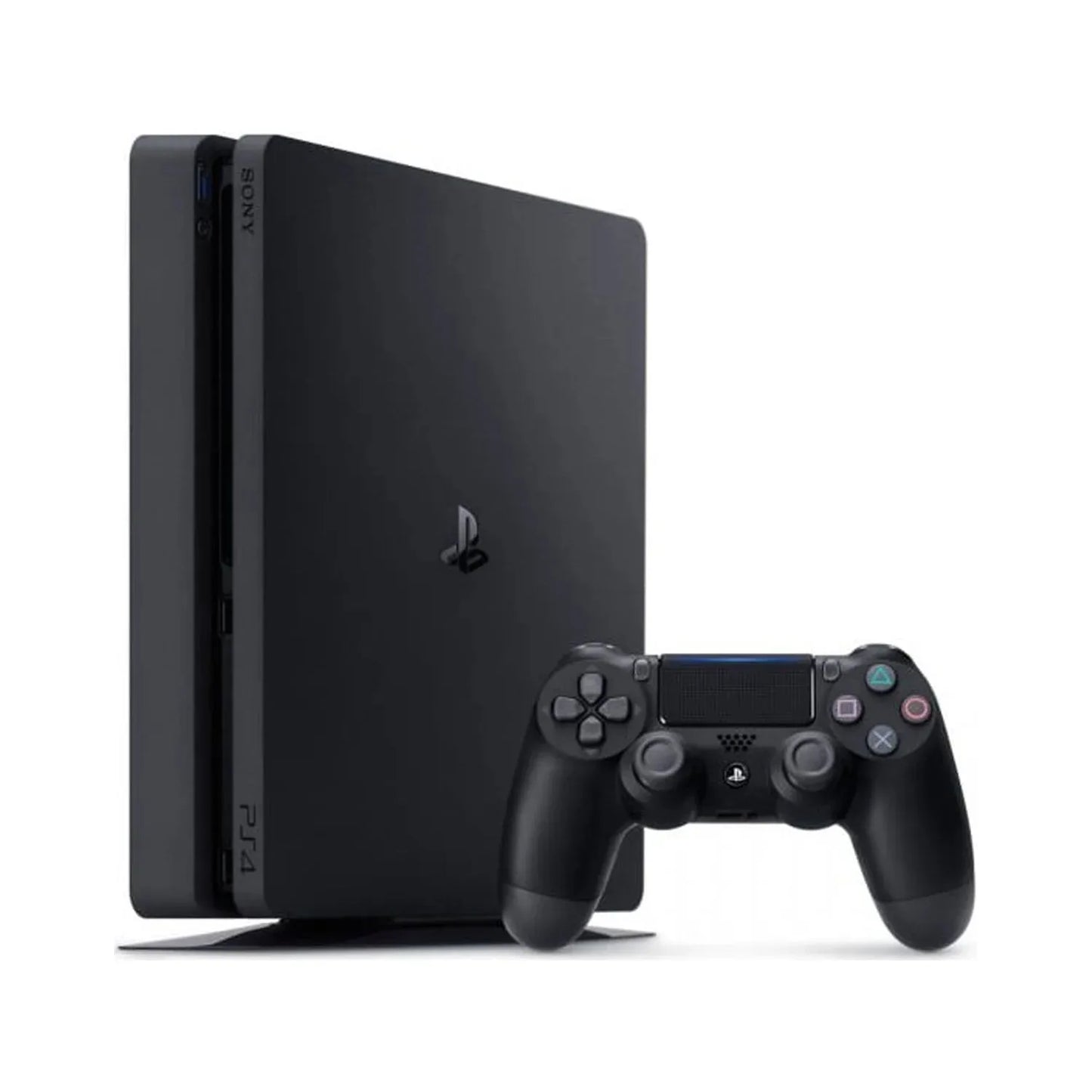 Gaming Console - Sony PlayStation 4 Slim 1TB Black with DualShock 4 controller, ideal for smooth gameplay and classic gaming experiences.
