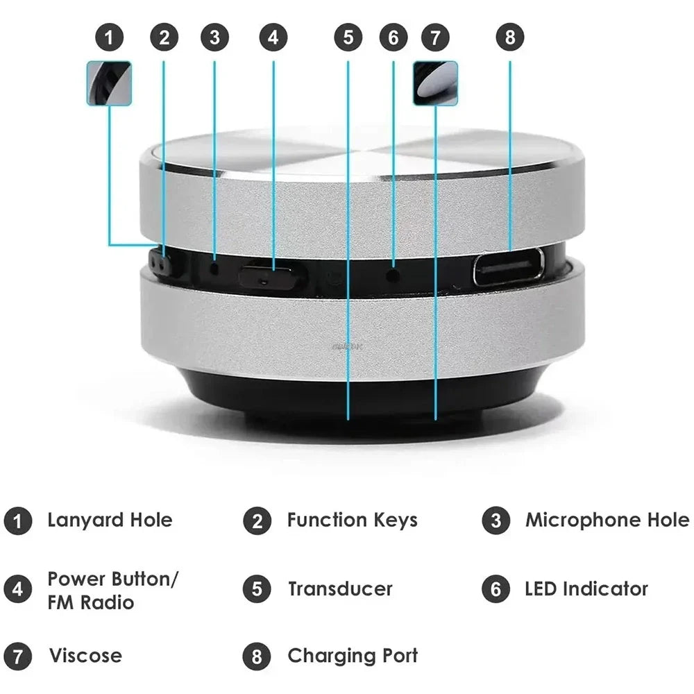 Bone Conduction Speaker - Wireless Sound Tech | Portable Sound device with sleek metallic finish, compact design ideal for versatile audio use