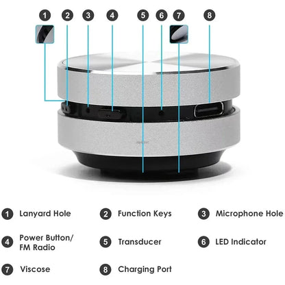 Bone Conduction Speaker - Wireless Sound Tech | Portable Sound device with sleek metallic finish, compact design ideal for versatile audio use