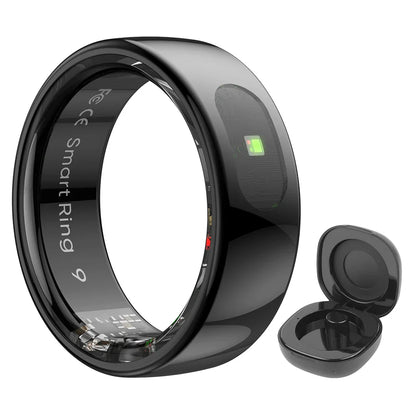 Gold Sports Fitness Tracker Ring with smart sensor, designed for daily activity tracking including steps, distance, and calories burned. Ideal for women’s fitness.