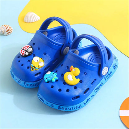 Non-slip soft beach sandals in yellow, teal, pink, and mint green with breathable hole design, ideal for summer wear for men and women.