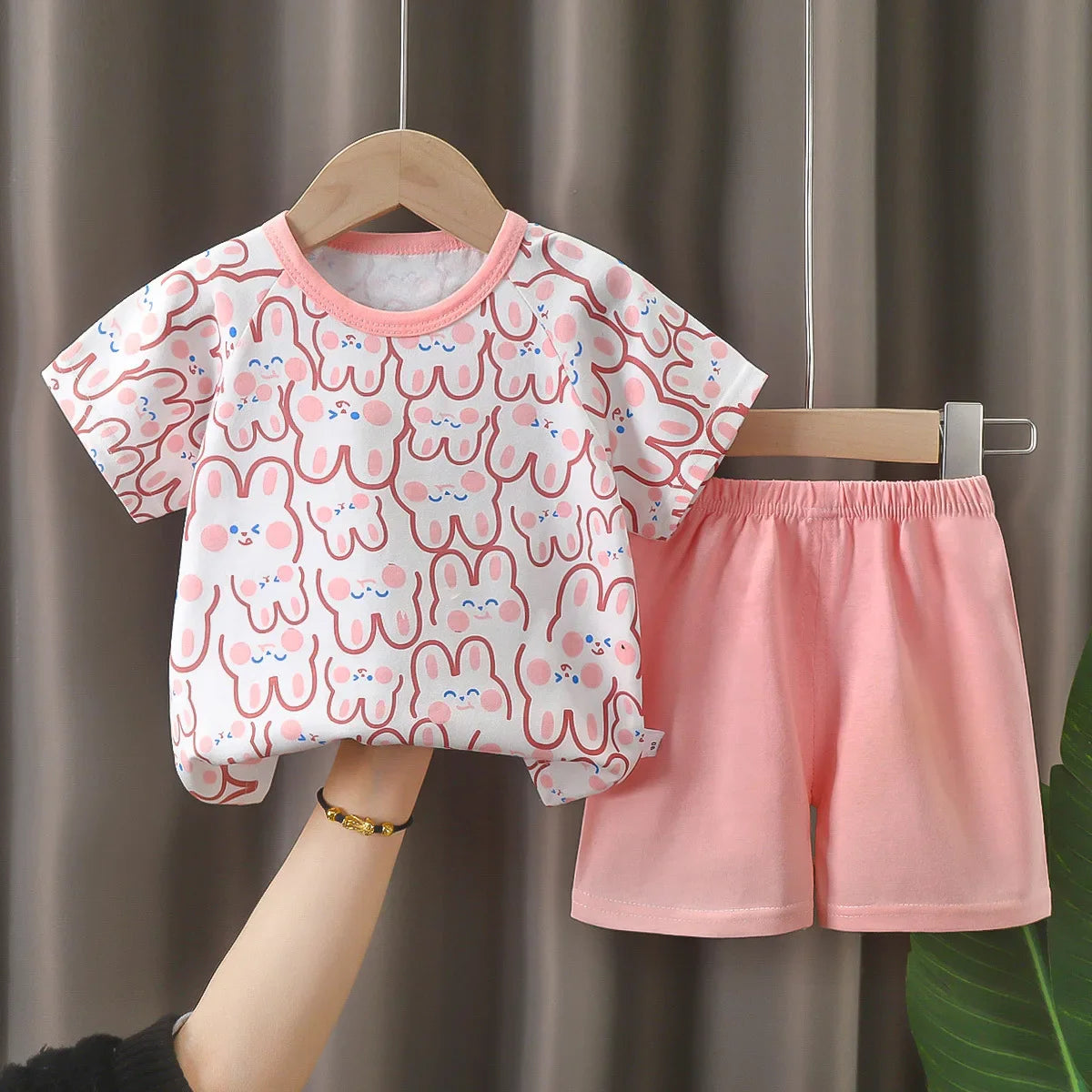 Kids Clothes 2 Piece Set - Cartoon Casual Kids featuring Donald Duck print, yellow t-shirt and blue shorts, ideal for playful comfort and style.