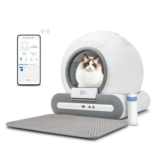 Automatic Cat Litter Box With App Control & Cat Litter Mat