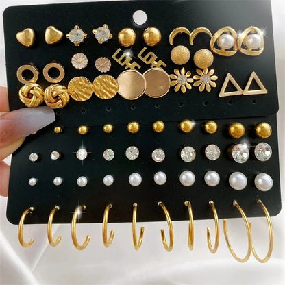 Vintage Crystal Stud Earrings