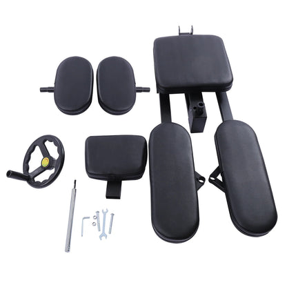 Heavy Duty Leg Stretcher Machine used by woman in full split position in gym setting. Ideal for improving flexibility and joint mobility.