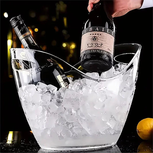 Hot Transparent Ice Cube Storage Bucket