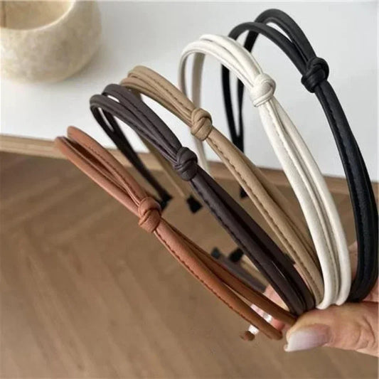 PU Leather Solid Color Headband
